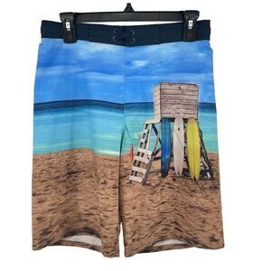 Wonder Nation Boy’s Beach Surfboard Quick Dry Drawstring Swim Shorts XL 14/16